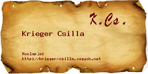 Krieger Csilla névjegykártya